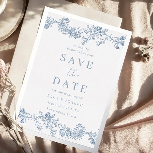 Vintage Classic Wedding Save The Date Silver Folieneinladung