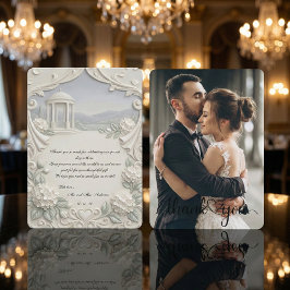 Vintage Classical Cream Hydrangea Romantic Photo Dankeskarte