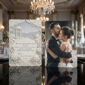 Vintage Classical Cream Hydrangea Romantic Photo Dankeskarte