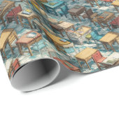 Vintage Classroom Desks Back to School Pattern Geschenkpapier (Rolleneckpunkt)