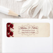 Vintage Classy Elegant Red Roses Floral Burgundy  (Insitu)