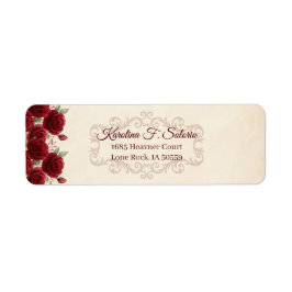 Vintage Classy Elegant Red Roses Floral Burgundy