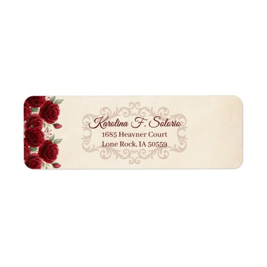 Vintage Classy Elegant Red Roses Floral Burgundy  (Vorne)