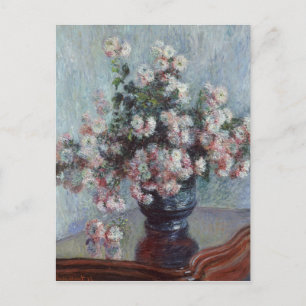 Vintage Claude Monet Chrysanthemen Postkarte