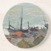 Vintage Claude Monet Fischerboote Getränkeuntersetzer (Vorne)