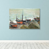 Vintage Claude Monet Fischerboote Leinwanddruck (Insitu (Holzboden))
