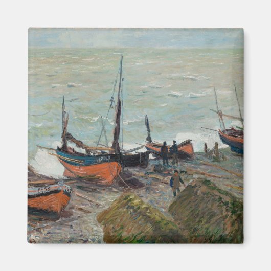 Vintage Claude Monet Fischerboote Magnet (Vorne)