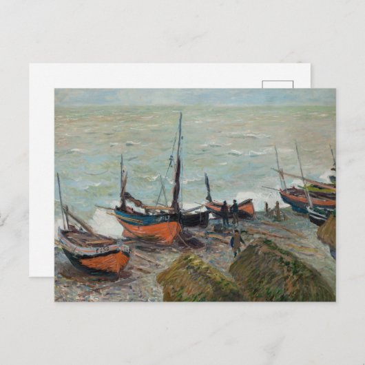 Vintage Claude Monet Fischerboote Postkarte (Vorne/Hinten)