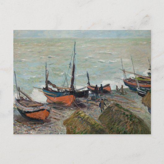 Vintage Claude Monet Fischerboote Postkarte (Vorderseite)