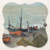 Vintage Claude Monet Fischerboote Untersetzer (Vorderseite)