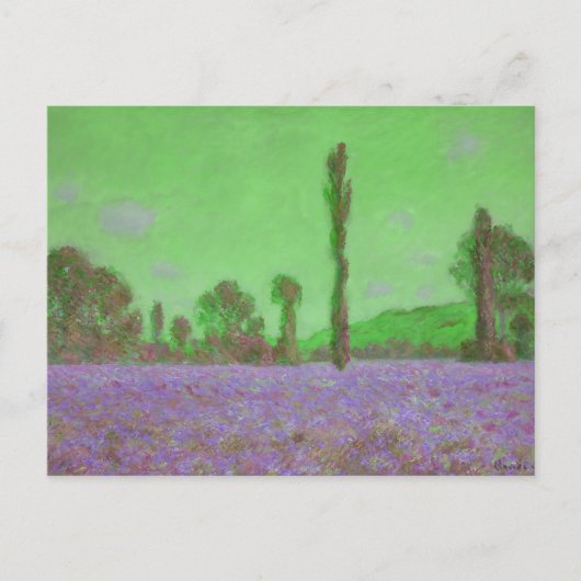 Vintage Claude Monet Mohnfeld Postkarte (Vorderseite)