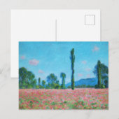 Vintage Claude Monet Mohnfeld Postkarte (Vorne/Hinten)