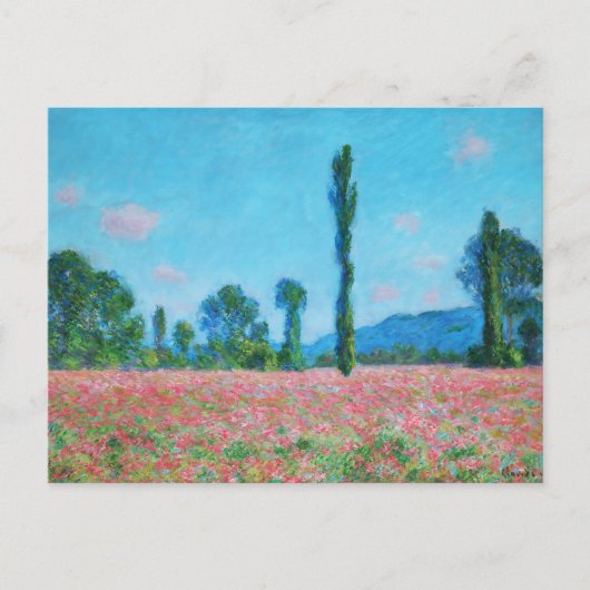 Vintage Claude Monet Mohnfeld Postkarte (Vorderseite)