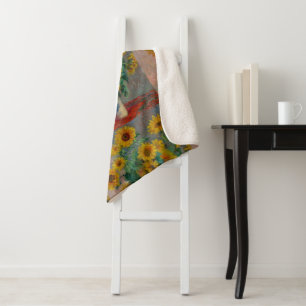 Vintage Claude Monet Sonnenblumenstrauß Sherpadecke