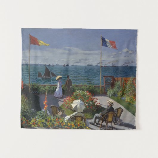 Vintage Claude Monet Terrasse eine Sainte-Adresse Wandteppich (Vorderseite (Horizontal))
