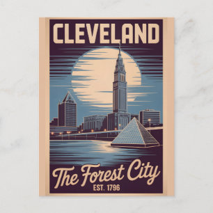 Vintage Cleveland Ohio Forest City Retro Reise Postkarte