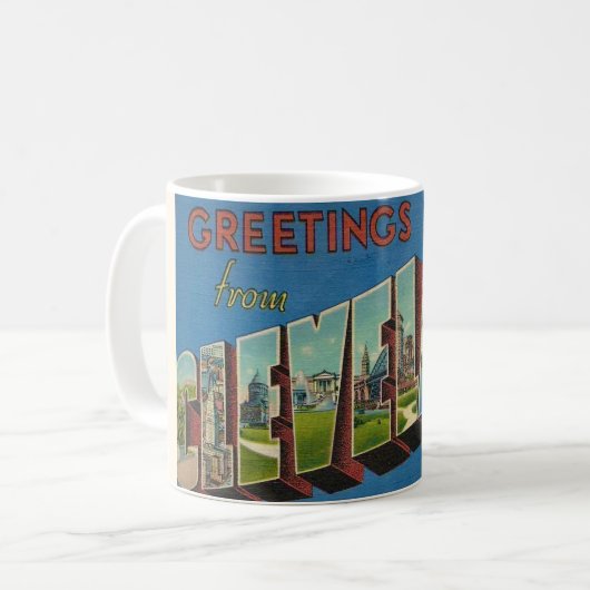 Vintage Cleveland Ohio Tasse (Vorderseite Links)