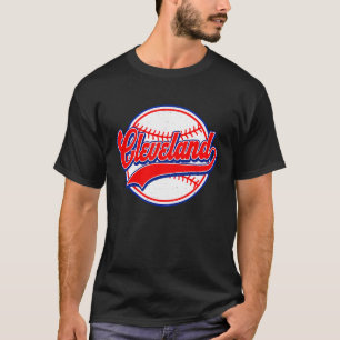 Vintage Cleveland-Stadtlandschaft Baseball Für Män T-Shirt