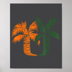 Vintage Clic 90er Miami Palmen Um  Poster