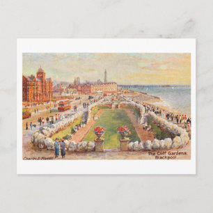 Vintage Cliff Gardens, Blackpool Postkarte