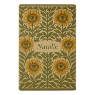Vintage Clipboard mit individuellem Namen und flor Mini Klemmbrett