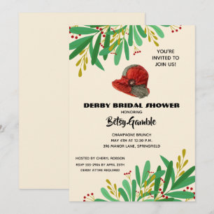 Vintage Cloche Derby Brautparty Einladung