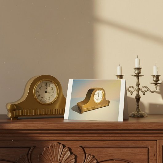 Vintage Clock Greeting Cards Karte