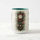 Vintage Clock Surrounded by Roses and Vines Tasse (Zentrum)