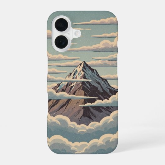 Vintage Cloud Mountain iPhone 16 Hülle (Rückseite)