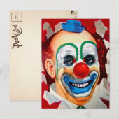 Vintage Clowface Postkarte (Vorne/Hinten)