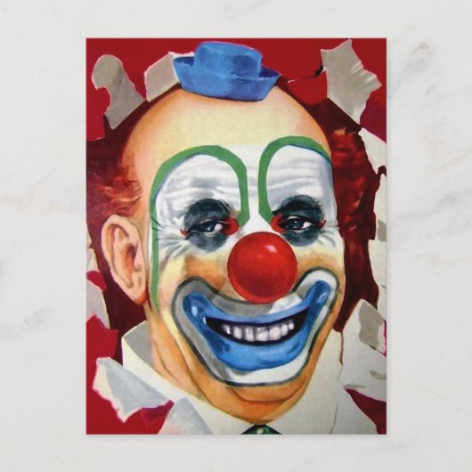 Vintage Clowface Postkarte (Vorderseite)