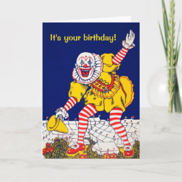 Vintage Clowgrußkarte Feiertagskarte