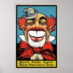 Vintage Clown-Gesichtskunstposter Poster