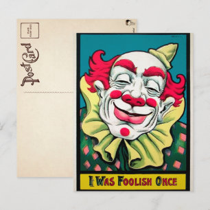 Vintage Clown-Kunstpostkarte Postkarte