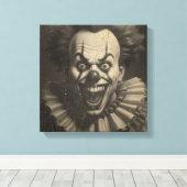 Vintage Clown-Leinwand Leinwanddruck (Insitu (Holzboden))
