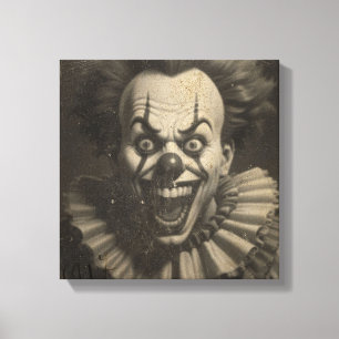 Vintage Clown-Leinwand Leinwanddruck