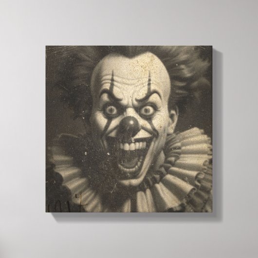 Vintage Clown-Leinwand Leinwanddruck (Vorderseite)