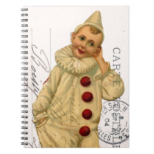 Vintage Clown-Postkarte Digitale Kunst Notizblock