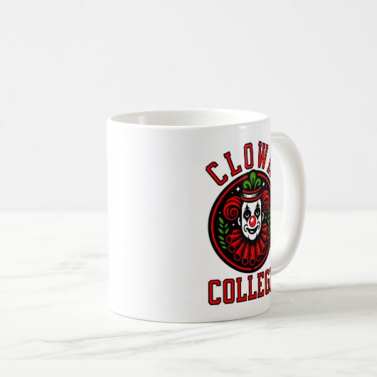 Vintage Clown-Uni Kaffeetasse (VorderseiteRechts)