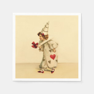 Vintage-Clown zum Valentinstag Serviette