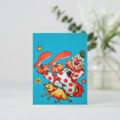 Vintage Clownreitkarte Postkarte (Stehend Vorderseite)
