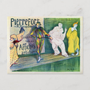 Vintage-Clowns-Thema Französische Kunstgalerie-Anz Postkarte
