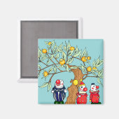 Vintage Clowns unter Bäumen Magnet (Vorderseite/Rückseite)