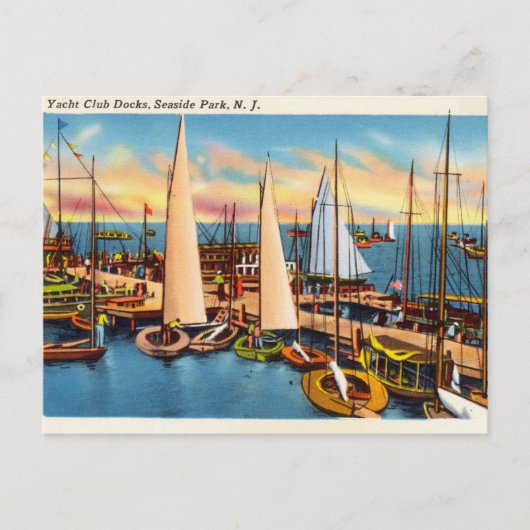 Vintage Club Docks, Seaside Park, New Jersey Postkarte (Vorderseite)