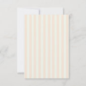 Vintage Coastal Minimal Peach Stripes Wedding RSVP Karte (Rückseite)