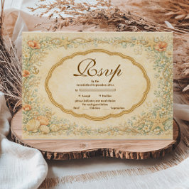 Vintage Coastal Seashell Quinceañera RSVP Karte