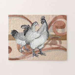 Vintage Cochin-Hühner Puzzle