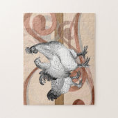 Vintage Cochin-Hühner Puzzle (Vertikal)