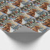 Vintage Cocker Spaniel and Cardinals Christmas Geschenkpapier (Ecke)