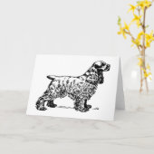 Vintage Cocker Spaniel Dog Artist Greeting Card Karte (Gelbe Blume)